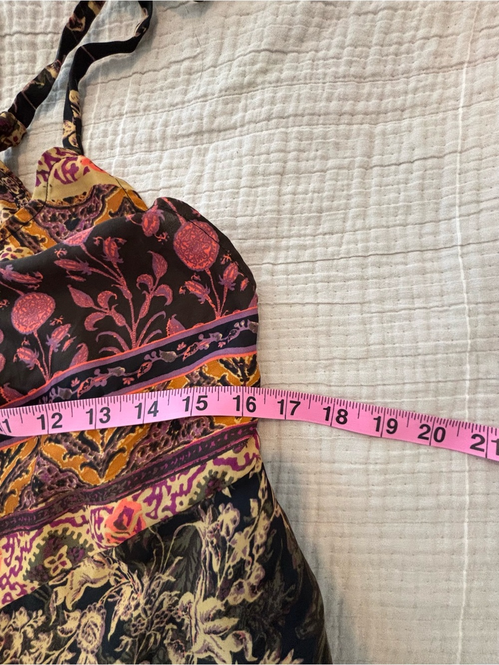 Free People Split Leg Boho Floral Tie-Shoulder Wide leg jumpsuit feminine S - Picture 8 of 11